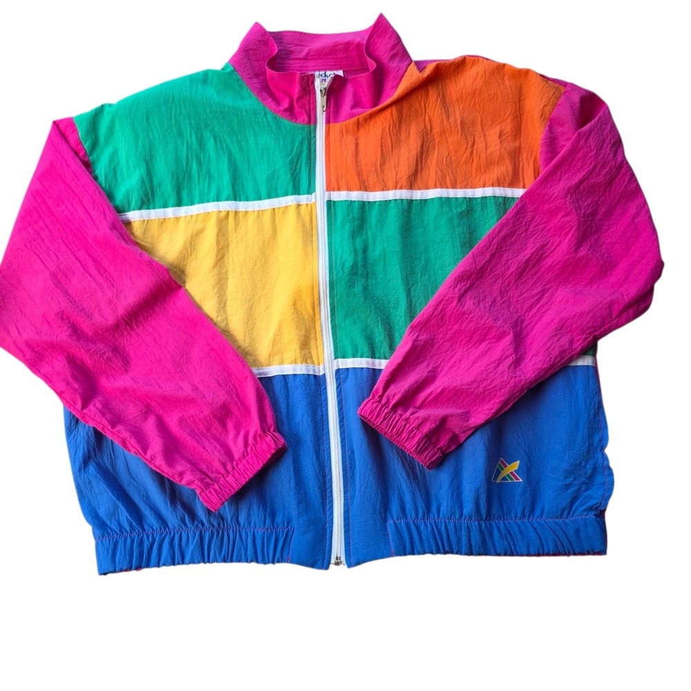 Cricket Lane Vintage Colorblock Women's 1990's Zippered Jacket Size‎ 42 (Large)